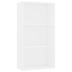 3-līmeņu grāmatu plaukts, balts, 60x30x114 cm, skaidu plāksne цена и информация | Полки | 220.lv