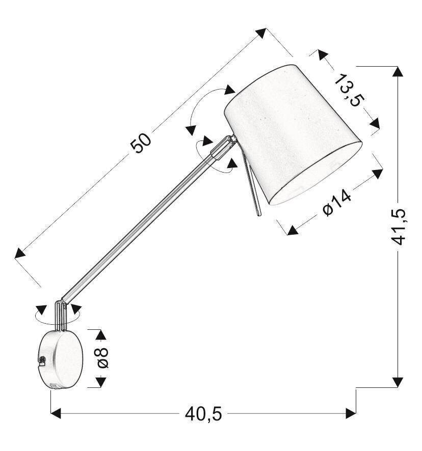 Candellux sienas lampa Killy cena un informācija | Sienas lampas | 220.lv