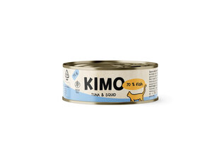 KIMO TUNA&SQUID KONSERVI KAĶIEM 70G cena un informācija | Konservi kaķiem | 220.lv