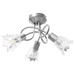 griestu lampa ar stikla abažūriem, 3 E14 spuldzes, tulpju forma cena un informācija | Griestu lampas | 220.lv
