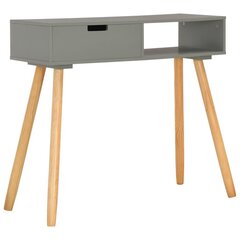 konsoles galdiņš, 80x30x72 cm, priedes masīvkoks, pelēks cena un informācija | Konsoles galdiņi | 220.lv