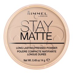 Kompaktais pūderis Rimmel Stay Matte, 14 g, 005 Silky Beige cena un informācija | Grima bāzes, tonālie krēmi, pūderi | 220.lv