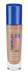 Grima pamats Rimmel London Macth &amp; Perfection, 30 ml, Nr.400 Natural Beige cena un informācija | Grima bāzes, tonālie krēmi, pūderi | 220.lv