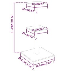 Kaķu māja , 73 cm, pelēka цена и информация | Когтеточки | 220.lv