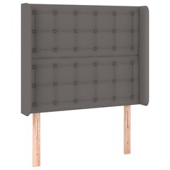 atsperu gulta ar matraci, LED, pelēka, 80x200 cm, mākslīgā āda cena un informācija | Gultas | 220.lv