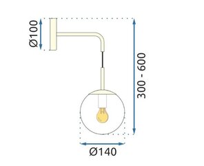 Griesti/sienas lampa Agaro 4 цена и информация | Люстры | 220.lv