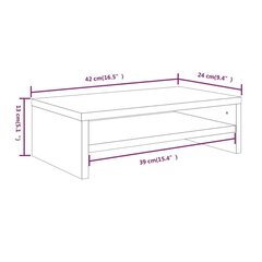 Monitora statīvs, brūna ozola krāsa, 42x24x13cm, koks cena un informācija | TV galdiņi | 220.lv