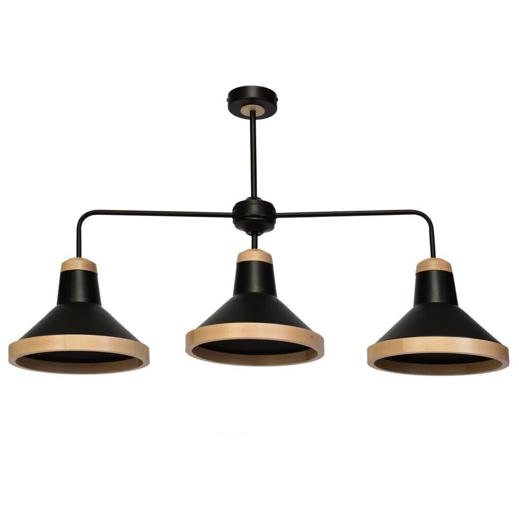 Milagro griestu lampa Salma Black/Wood cena un informācija | Griestu lampas | 220.lv