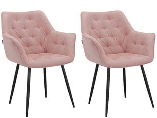 2-ju ēdamistabas krēslu komplekts Loft24 Suzuka, rozā cena un informācija | Virtuves un ēdamistabas krēsli | 220.lv