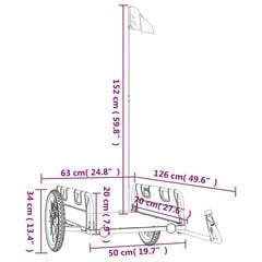 velo piekabe, zaļa, Oksfordas audums un dzelzs cena un informācija | Velosipēdu piekabes, rati | 220.lv