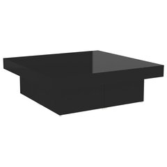 kafijas galdiņš, spīdīgi melns, 90x90x28 cm, skaidu plāksne цена и информация | Журнальные столики | 220.lv