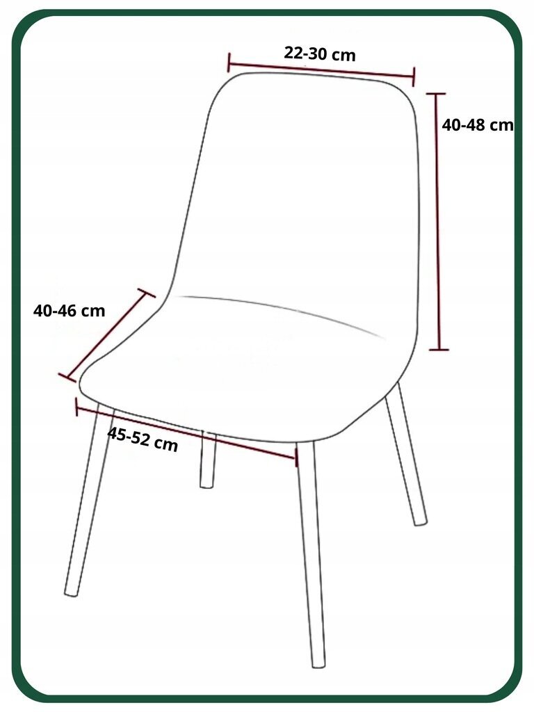 Pārvalki skandināvu stila krēsliem, 4 gab., zaļi cena un informācija | Mēbeļu pārvalki | 220.lv