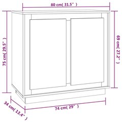 Kumode , 80x34x75 cm, brūns cena un informācija | Skapīši viesistabai | 220.lv