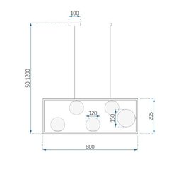 Piekaramā lampa zelta APP1020-5CP cena un informācija | Lustras | 220.lv