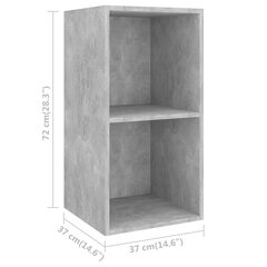 sienas TV plaukti, 4 gab., betona pelēki, skaidu plāksne cena un informācija | TV galdiņi | 220.lv