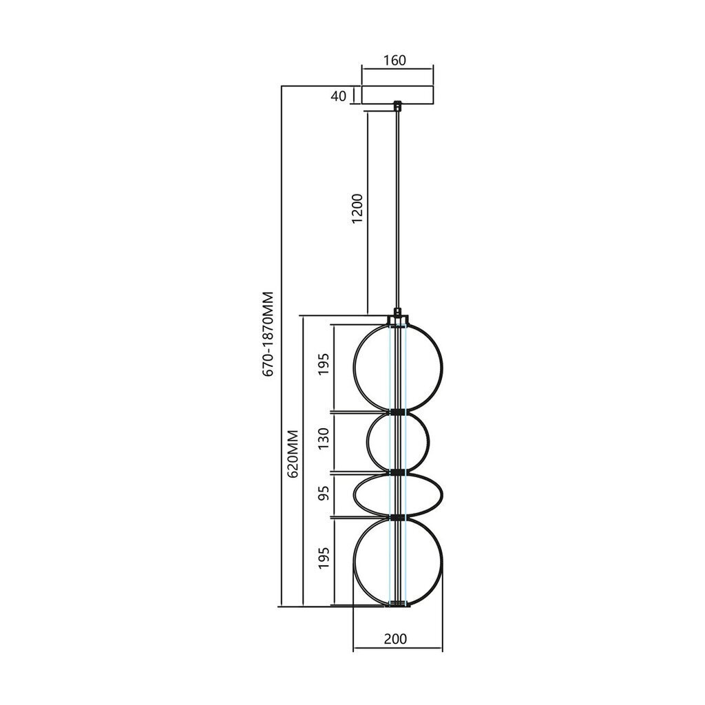 Milagro piekaramā lampa Daphne ML0347 cena un informācija | Lustras | 220.lv