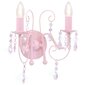 sienas lampa ar pērlītēm, rozā, 2 x E14 spuldzes cena un informācija | Sienas lampas | 220.lv