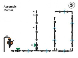 Pilienu laistīšanas komplekts Bradas WATER FLOW DRIP ar šļūteni, 50 m цена и информация | Оборудование для полива | 220.lv