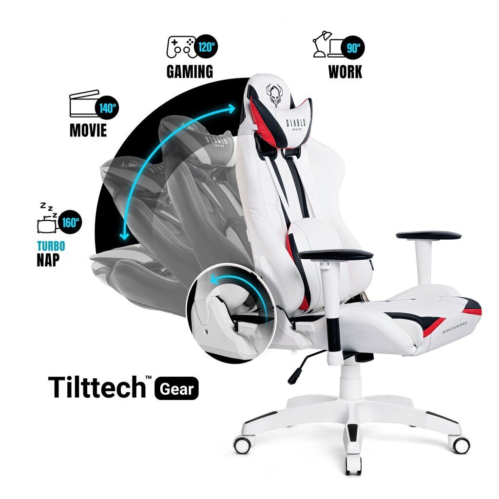 Diablo X-Ray 2.0 King Size melns - balts ergonomisks krēsls cena un informācija | Biroja krēsli | 220.lv