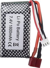 1 шт. литиевая батарея 7.4V 1800mah T-Plug разъем для WLTOYS A959-B A969-B A979-B K929-B 144001 RC высокой скорости внедорожной батареи цена и информация | Батарейки | 220.lv