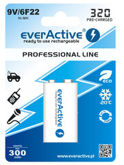 everActive Professional Ready to Use 9V 320mAh батарейка, 1 шт. цена и информация | Батарейки | 220.lv