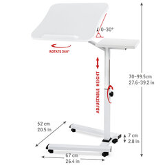 Складной столик для ноутбука Tatkraft Like, белый цена и информация | Компьютерные, письменные столы | 220.lv