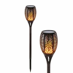 Darza lampa TORCH (Lāpa) 96 LEDs ar saules bateriju 1500 mAh, melna cena un informācija | Āra apgaismojums | 220.lv