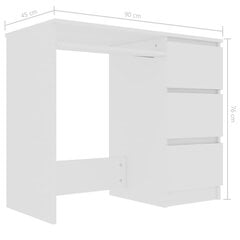 rakstāmgalds, balts, 90x45x76 cm, skaidu plāksne cena un informācija | Datorgaldi, rakstāmgaldi, biroja galdi | 220.lv