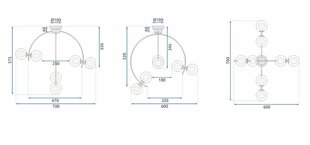 Stikla sfēras Griestu lampa APP979-8C цена и информация | Люстры | 220.lv