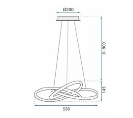 Ring Modern LED piekaramā griestu lampa + tālvadības pults APP394-CP Gold цена и информация | Люстры | 220.lv