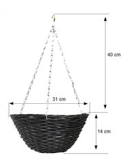 Набор подвесных корзин-горшков, Техноратан 17-424 ПЭ, Антрацит х 5 шт. цена и информация | Вазоны | 220.lv