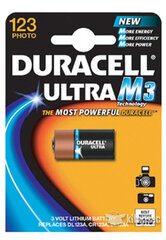 Батарейка DURACELL DL 123 ULTRA (CR123), 1 шт цена и информация | Батарейки | 220.lv