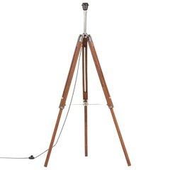 grīdas lampa uz statīva, brūna, melna, masīvs tīkkoks, 141 cm цена и информация | Торшеры | 220.lv