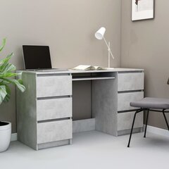 rakstāmgalds, betonpelēks, 140x50x77 cm, skaidu plāksne cena un informācija | Datorgaldi, rakstāmgaldi, biroja galdi | 220.lv