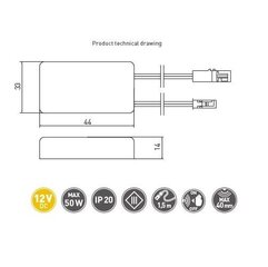 GTV 12V bezkontakta slēdzis materiāla biezumam līdz 40 mm AE-WPDRW-00 cena un informācija | Elektrības slēdži, rozetes | 220.lv