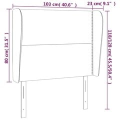 Galvgalis ar malām, 103x23x118/128 cm, balta mākslīgā āda cena un informācija | Gultas | 220.lv