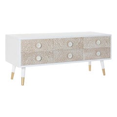 TV galdiņš DKD Home Decor Balts Egle Gaiši brūns (120 x 42 x 50 cm) cena un informācija | TV galdiņi | 220.lv
