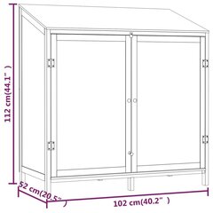 Dārza nojume, balta, 102x52x112cm, egles masīvkoks cena un informācija | Dārza mājiņas, šķūņi, malkas nojumes | 220.lv