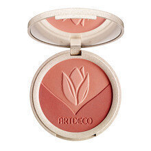 Artdeco Green Couture Natural Trio Blush vaigu sārtums 9 g, 3 Peach Perfect cena un informācija | Bronzeri, vaigu sārtumi | 220.lv