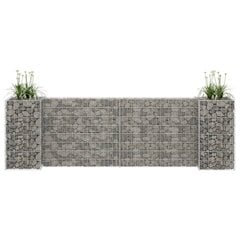 H-formas gabions, tērauda stieple, 260x40x80 cm cena un informācija | Puķu podi | 220.lv