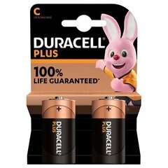 Батарейки Duracell Plus Alkaline C, 2 шт. цена и информация | Батарейки | 220.lv