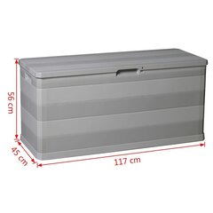 dārza uzglabāšanas kaste, pelēka, 117x45x56 cm cena un informācija | Komposta kastes un āra konteineri | 220.lv