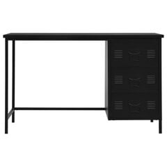 industriāls rakstāmgalds ar atvilktnēm, melns, 120x55x75 cm цена и информация | Компьютерные, письменные столы | 220.lv