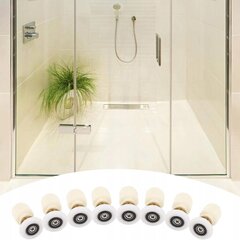Riteņi dušas durvīm 25mm, 8 gab. cena un informācija | Piederumi vannām un dušas kabīnēm | 220.lv