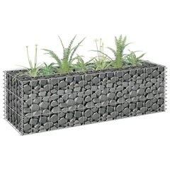 gabions, augstā puķu kaste, cinkots tērauds, 90x30x30 cm cena un informācija | Puķu podi | 220.lv