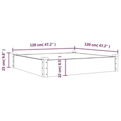 Augsta dārza sile ar ieliktni, brūna, 120x120x25cm, egle cena un informācija | Puķu podi | 220.lv