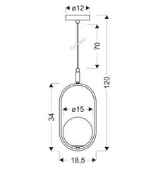 Candellux lighting gaismeklis Cordel 31-73457 cena un informācija | Lustras | 220.lv