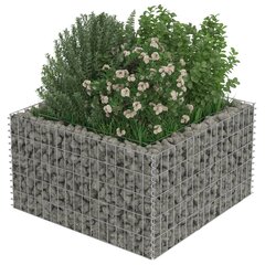 gabions, augstā puķu kaste, cinkots tērauds, 90x90x50 cm cena un informācija | Puķu podi | 220.lv