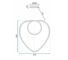 Loop LED piekaramā griestu lampa APP797-cp Zelta + tālvadības pults цена и информация | Люстры | 220.lv