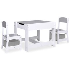 Bērnu galds ar 2 krēsliem, balts цена и информация | Детские столы и стулья | 220.lv